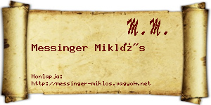 Messinger Miklós névjegykártya